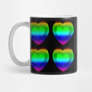 Rainbow Hearts With Black Background Mug